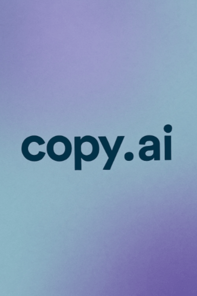 Copy.ai dashboard on a laptop screen in a modern workspace with marketing notes and coffee mug – representing AI-powered copywriting tool for content creation